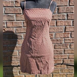 Levi's Brown and Black Checkered Mini Dress NWT